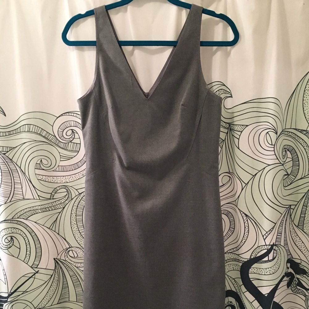 Gray Banana Republic V-Neck Sheath Dress